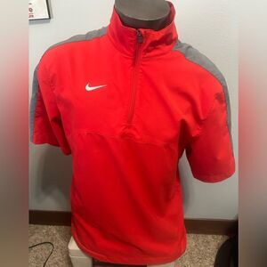 Nike Drifit Men’s Small Red Short Sleeve Baseball Pullover